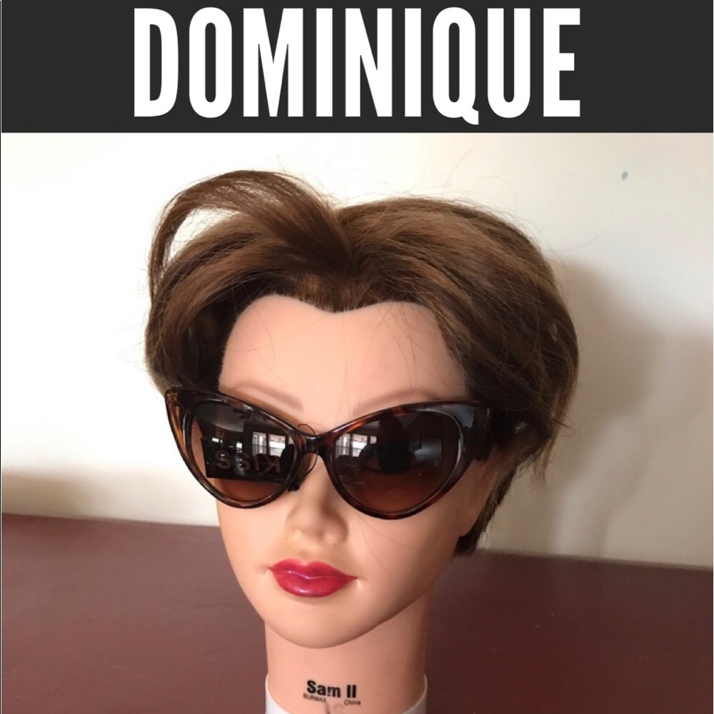 “Dominique” Cat eye sunglasses in brown and black